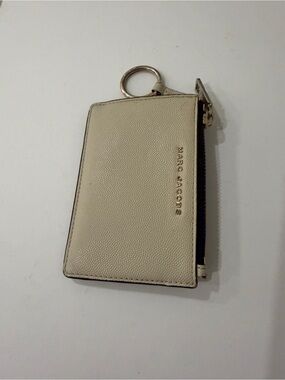 Marc Jacobs Cream Card Holder Key Ring Wallet